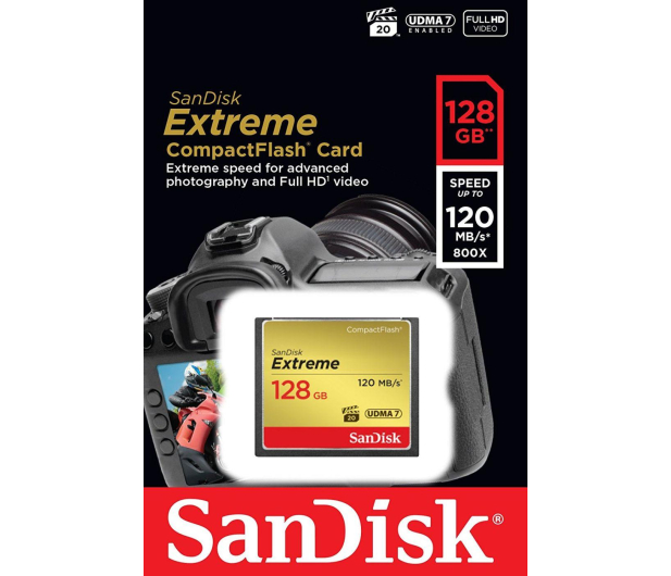 SANDISK Karta pamięci CompactFlash 128GB 120MB/s SDCFXSB-128G-G46 - 382168 - zdjęcie 4